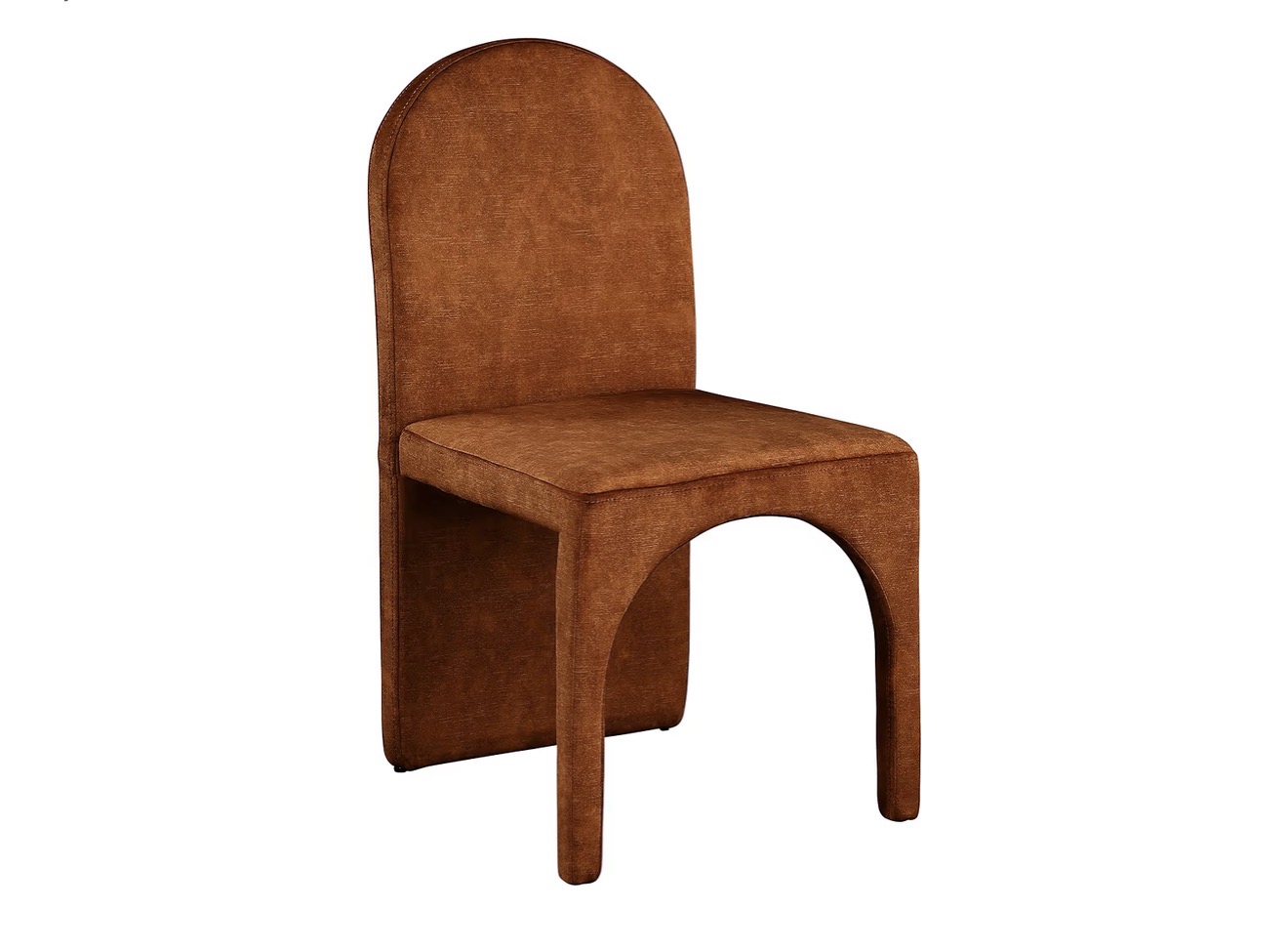Cognac Fully Upholstered Arched-Back Chair